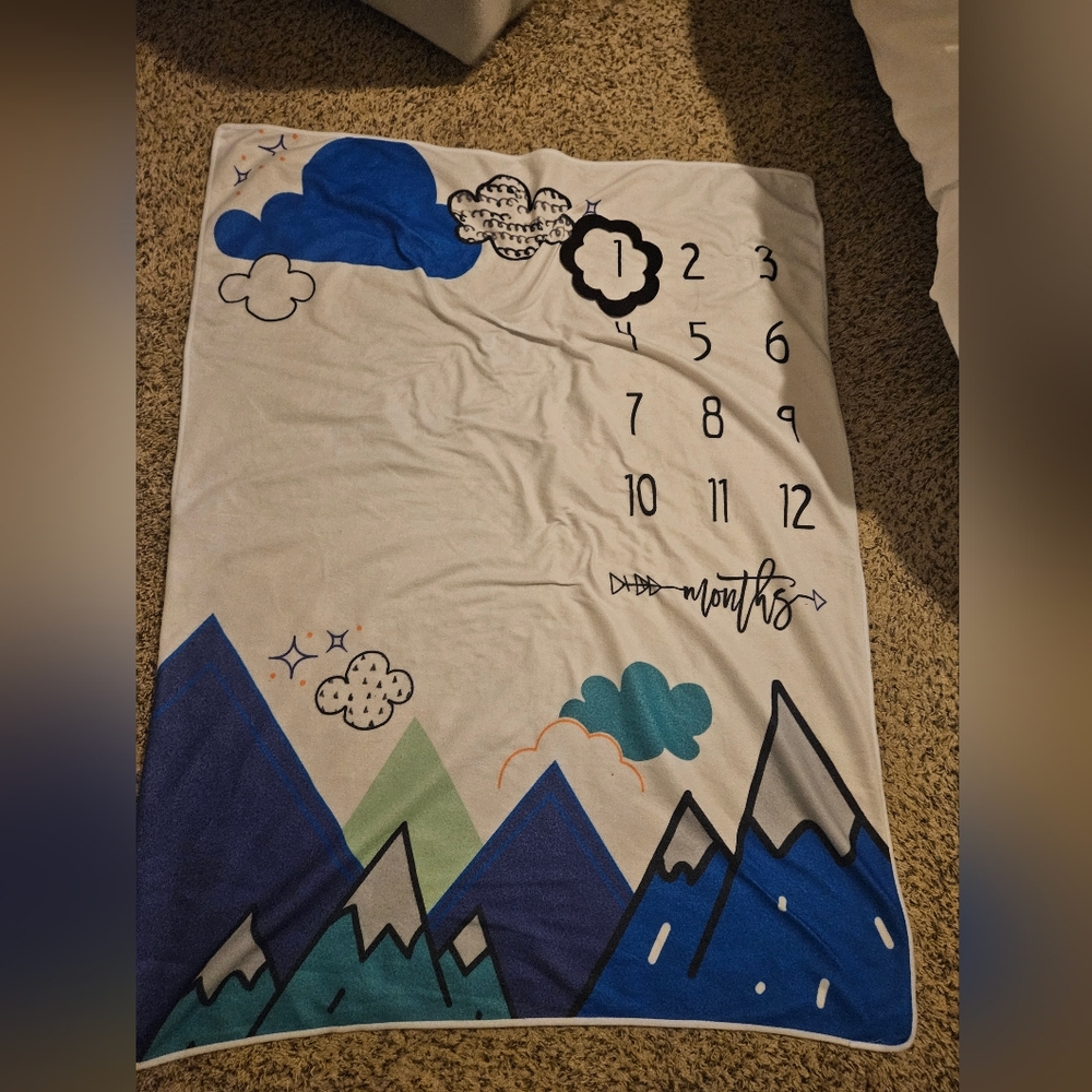 Nurture Bird Baby Milestone Blanket with Cloud Frame - Picture 2 of 2